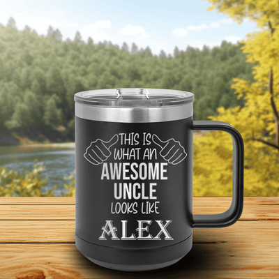 Black Uncle Mug Shaped Tumbler With Awesome Uncle Looks Like Design