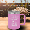 Light Purple Uncle Mug Shaped Tumbler With Awesome Uncle Looks Like Design