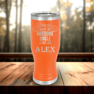 Orange Uncle Travel Mug With Handle With Awesome Uncle Looks Like Design