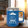 Blue Uncle Mug Shaped Tumbler With Best Uncle Ever Design