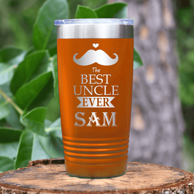 Orange Uncle Tumbler With Best Uncle Ever Design