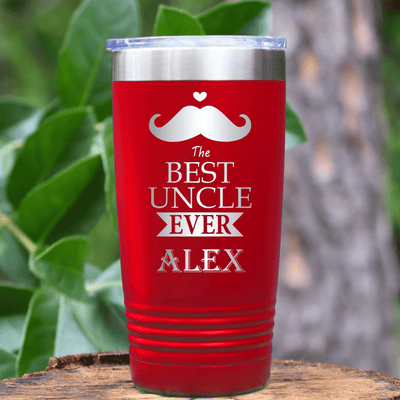 Red Uncle Tumbler With Best Uncle Ever Design