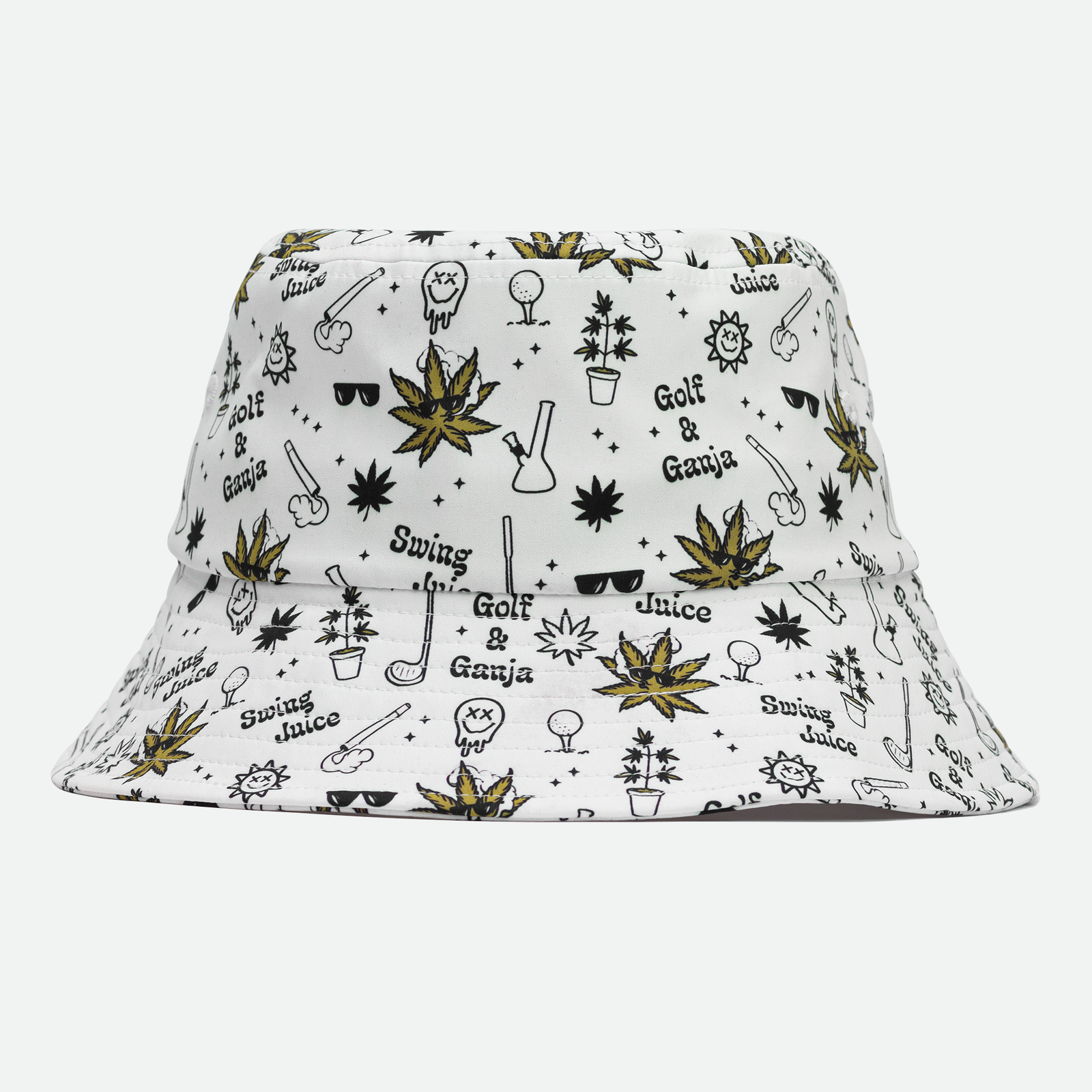 Golf & Ganja All Over Unisex Bucket Hat Natural