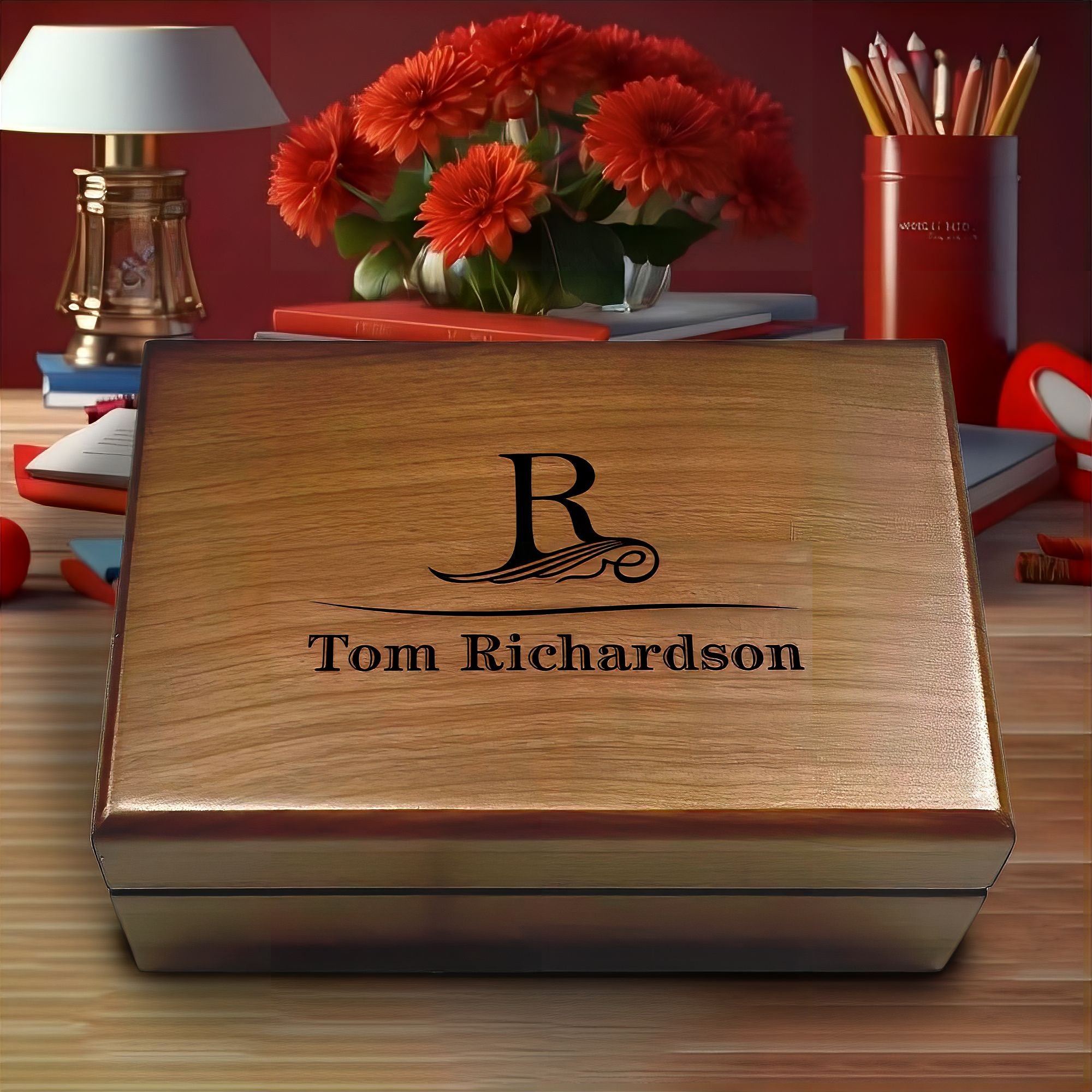 Personalized Walnut Gift Box