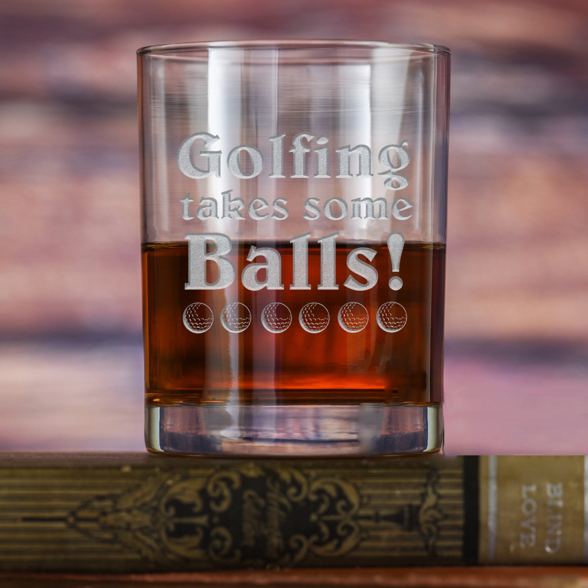 Golfing Takes Some Balls Engraved Whiskey Glass