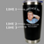 Personalized custom photo tumbler with cartoon image and text