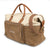 Brown and Taupe Canvas Weekend Travel Duffle