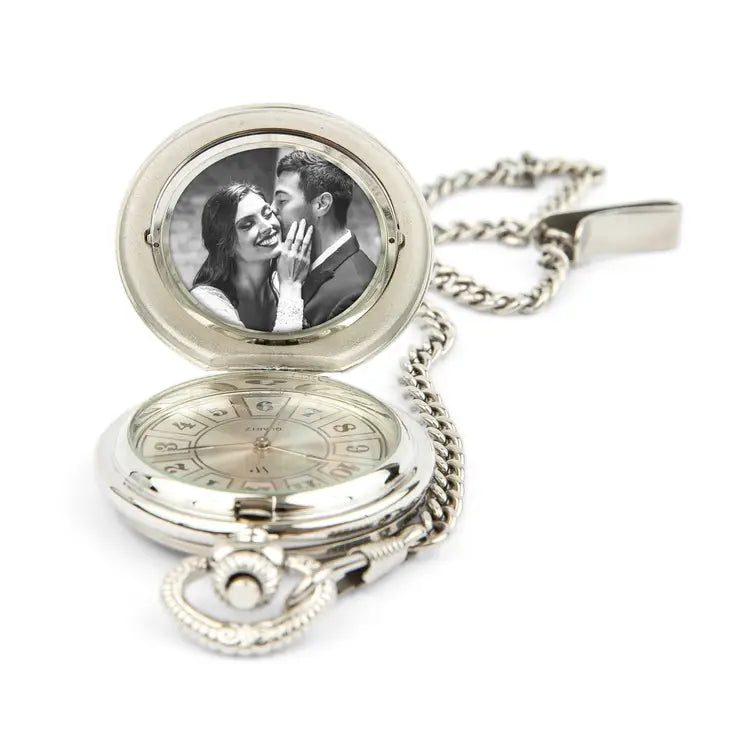 Gold Frame Gunmetal Pocket Watch on Sale Today Groovy Guy Gifts