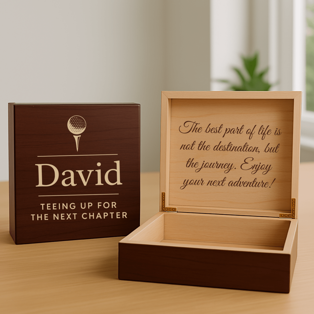 Unique Personalized Golf Retirement Keepsake Box Customized Gifts for Men by Groovy Guy