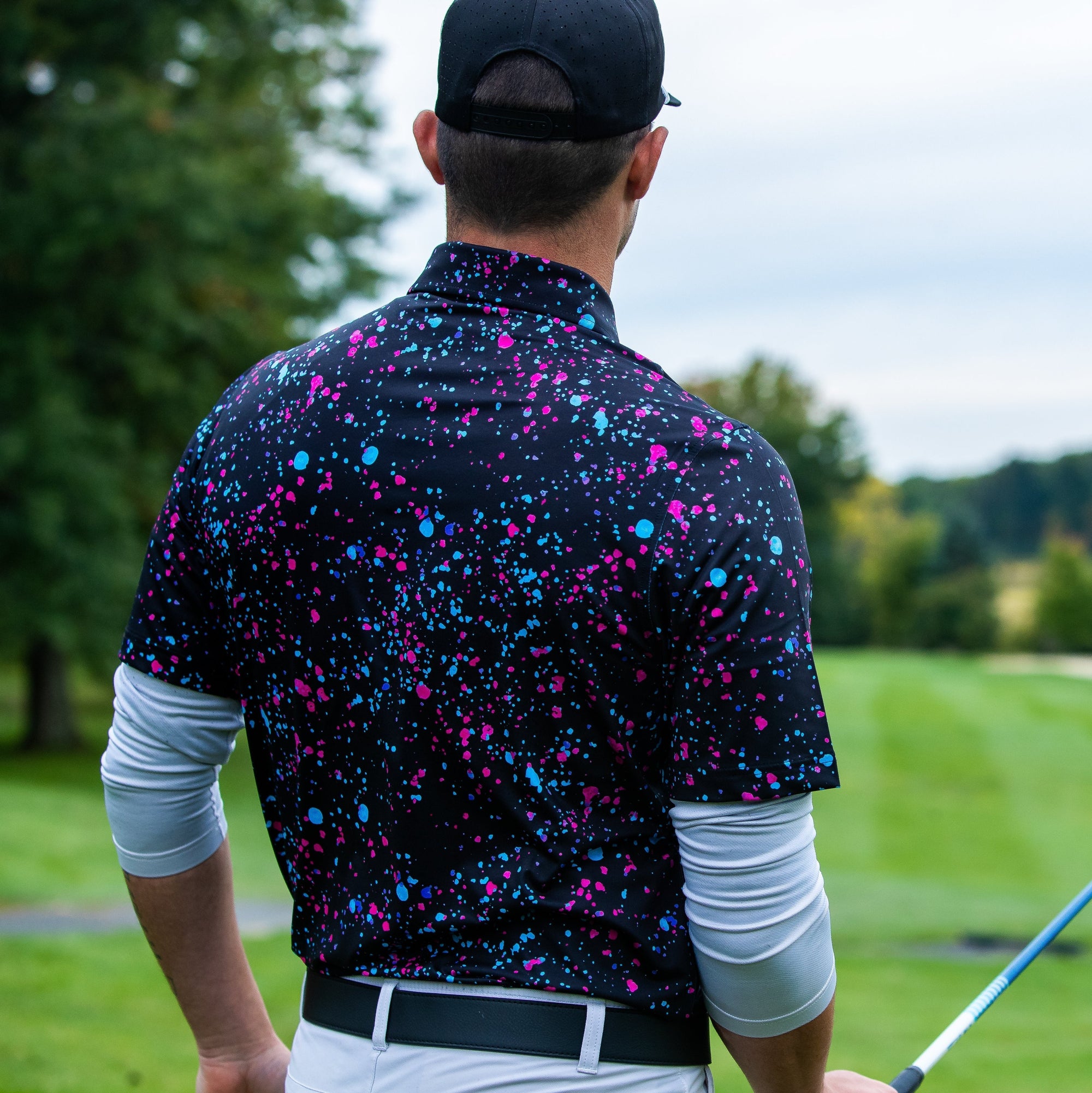 Paint Splatter Polo Black