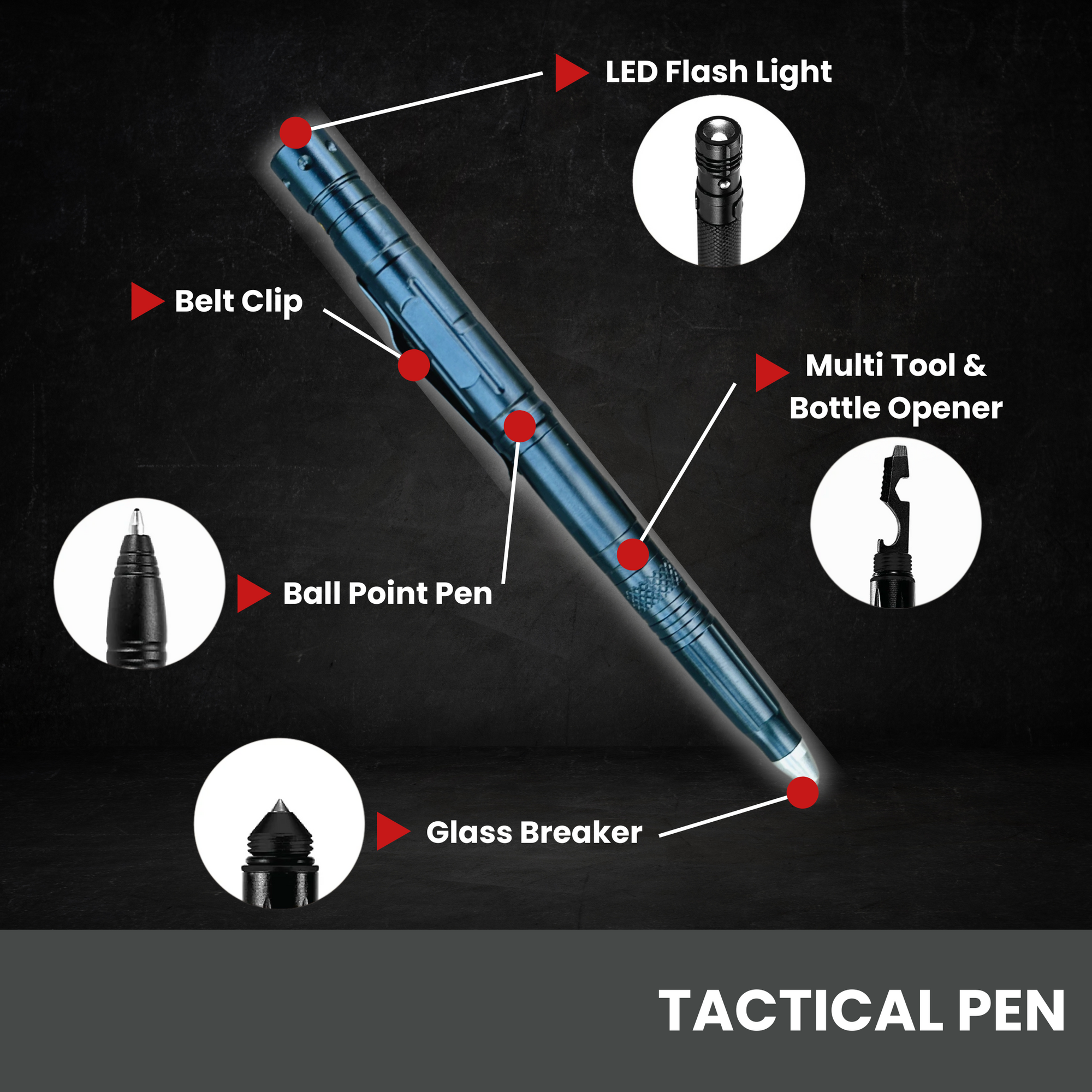 Multi-Functional Tactical Pen with Custom Engraving