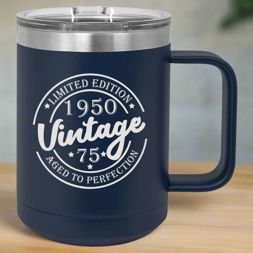 Vintage Birthday Coffee Tumbler