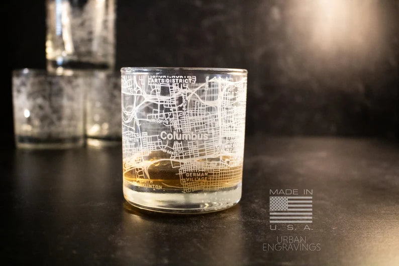 City Map Rocks Glass