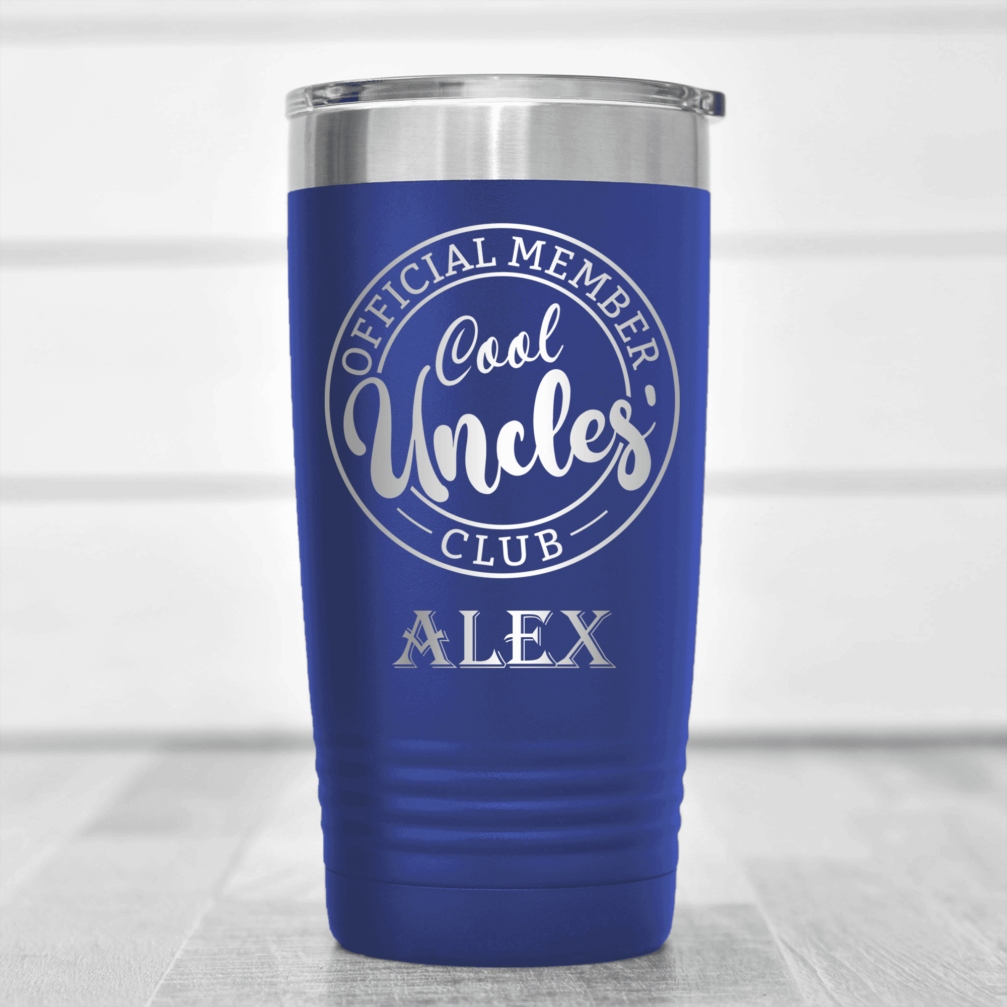 Blue Uncle Tumbler With Cool Uncles Club Design