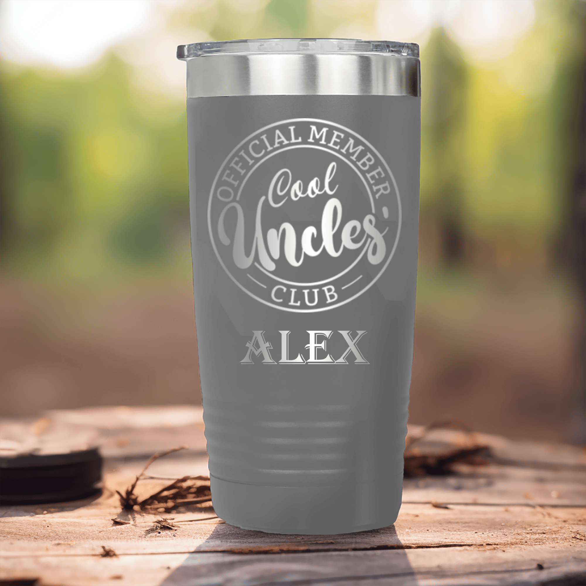 Grey Uncle Tumbler With Cool Uncles Club Design