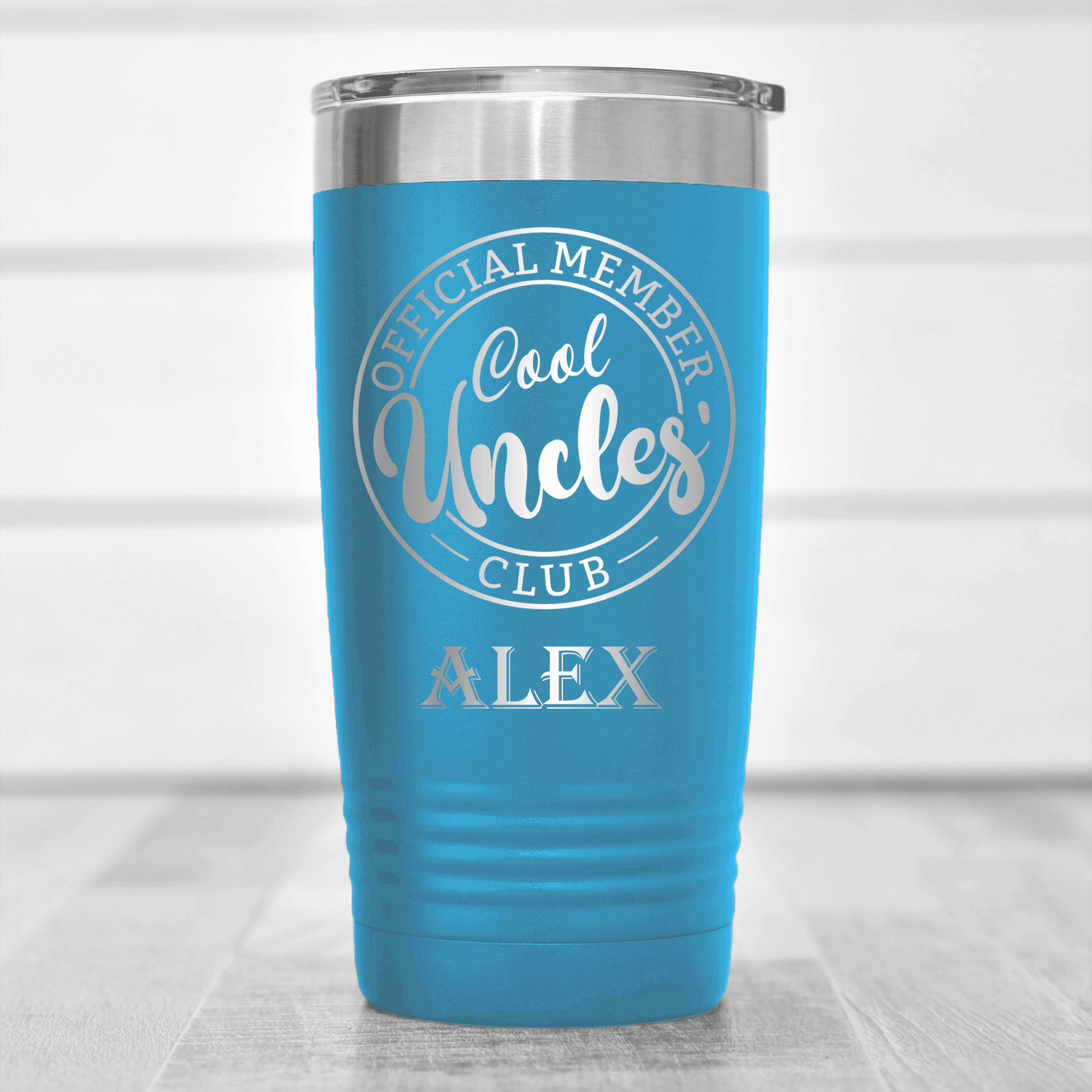 Light Blue Uncle Tumbler With Cool Uncles Club Design