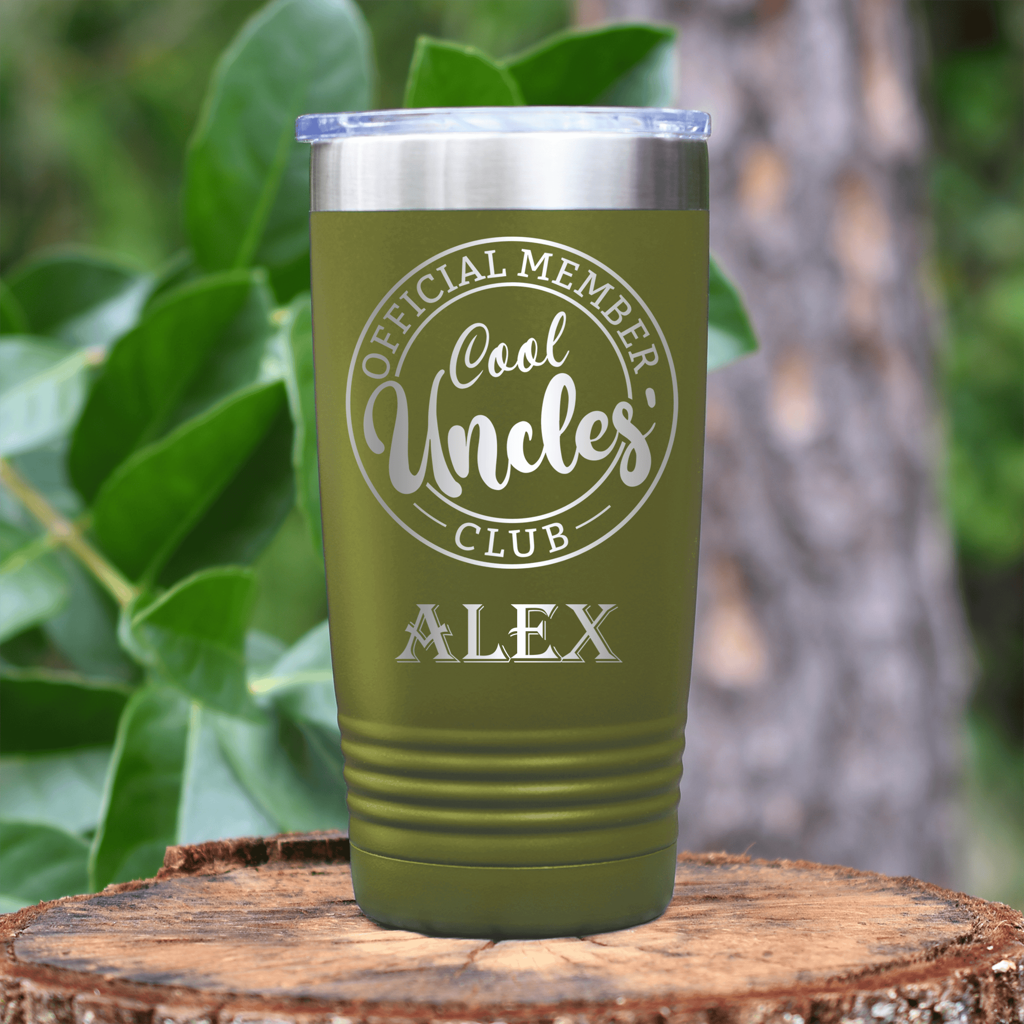 Military Green Uncle Tumbler With Cool Uncles Club Design