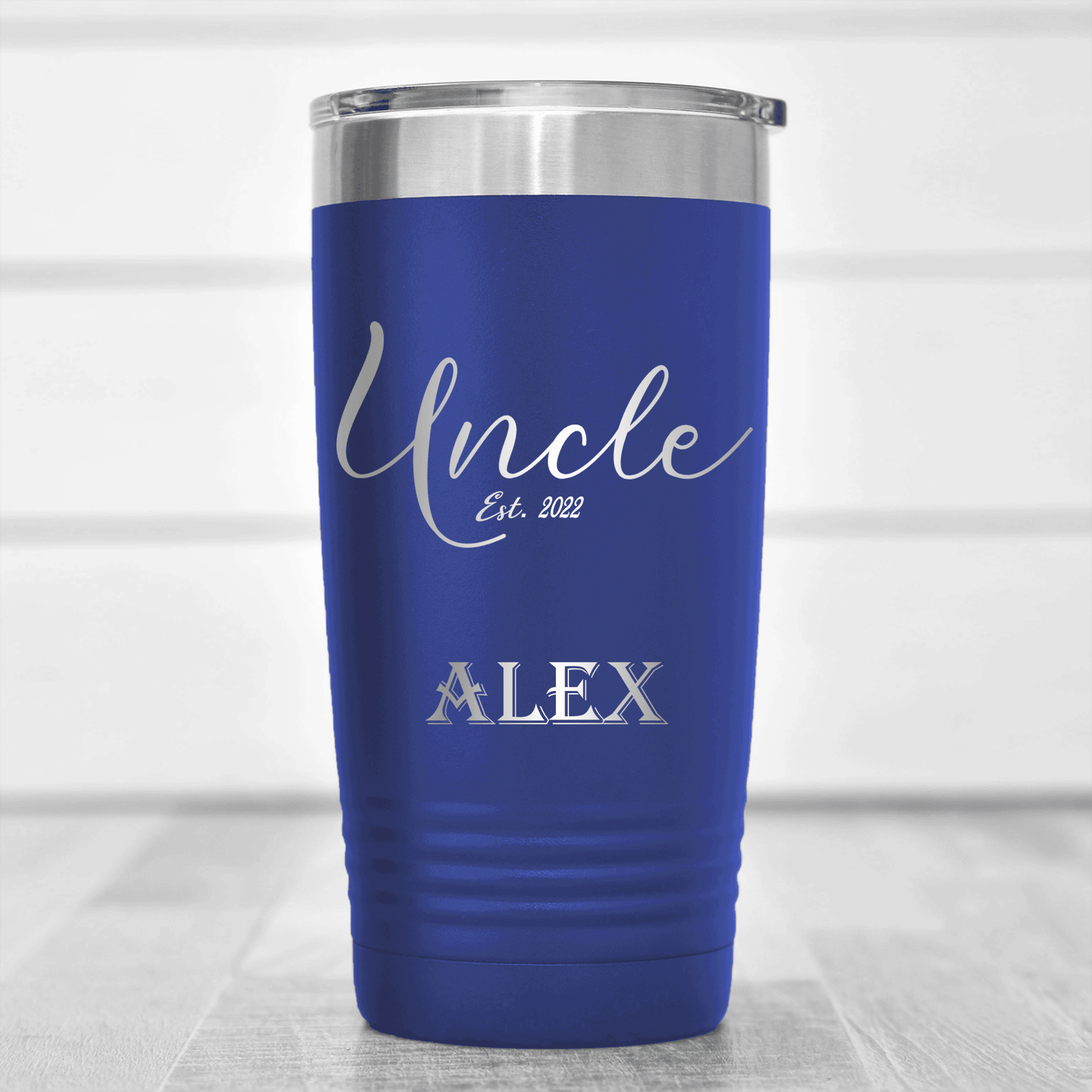 Blue Uncle Tumbler With Establish Uncle Design