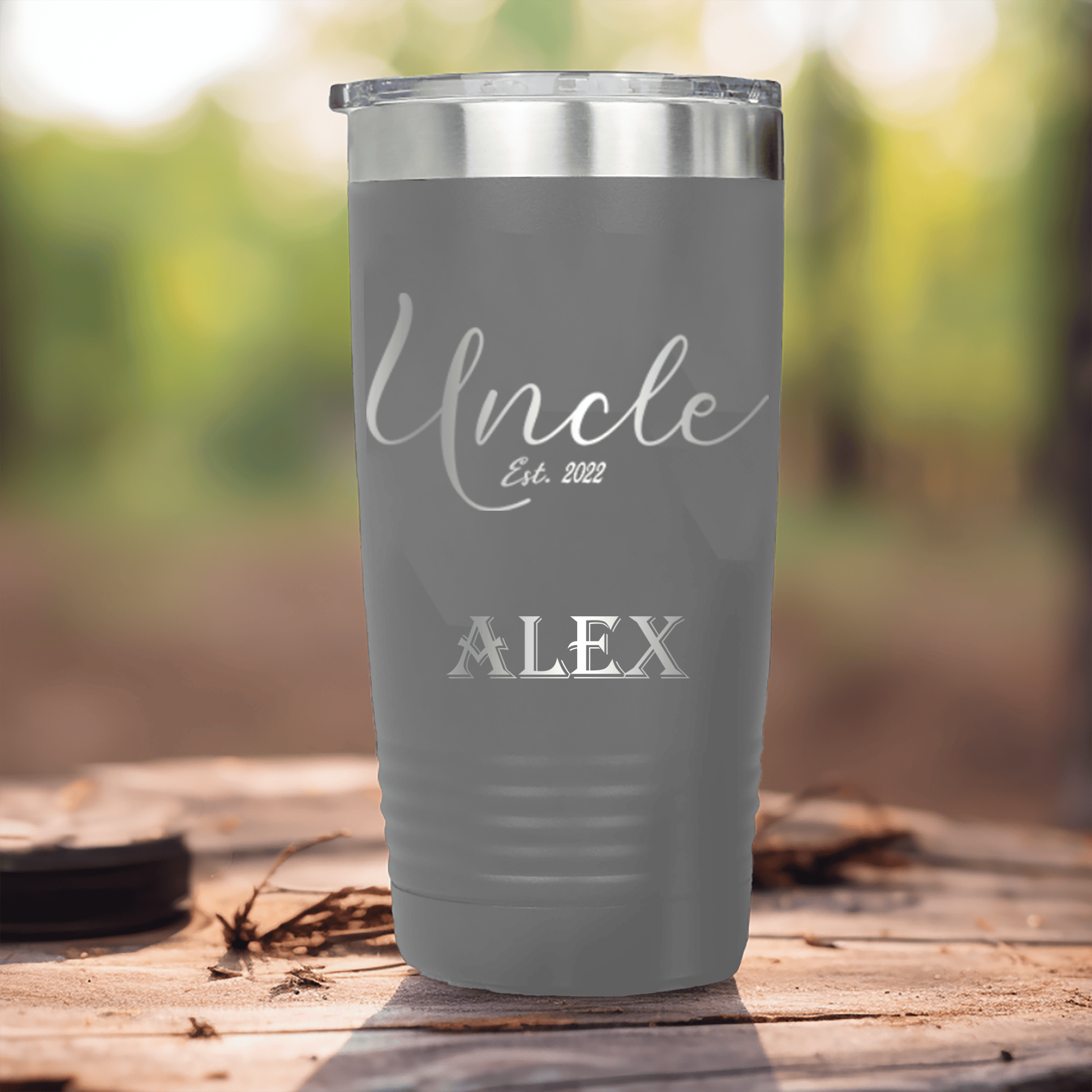 Grey Uncle Tumbler With Establish Uncle Design