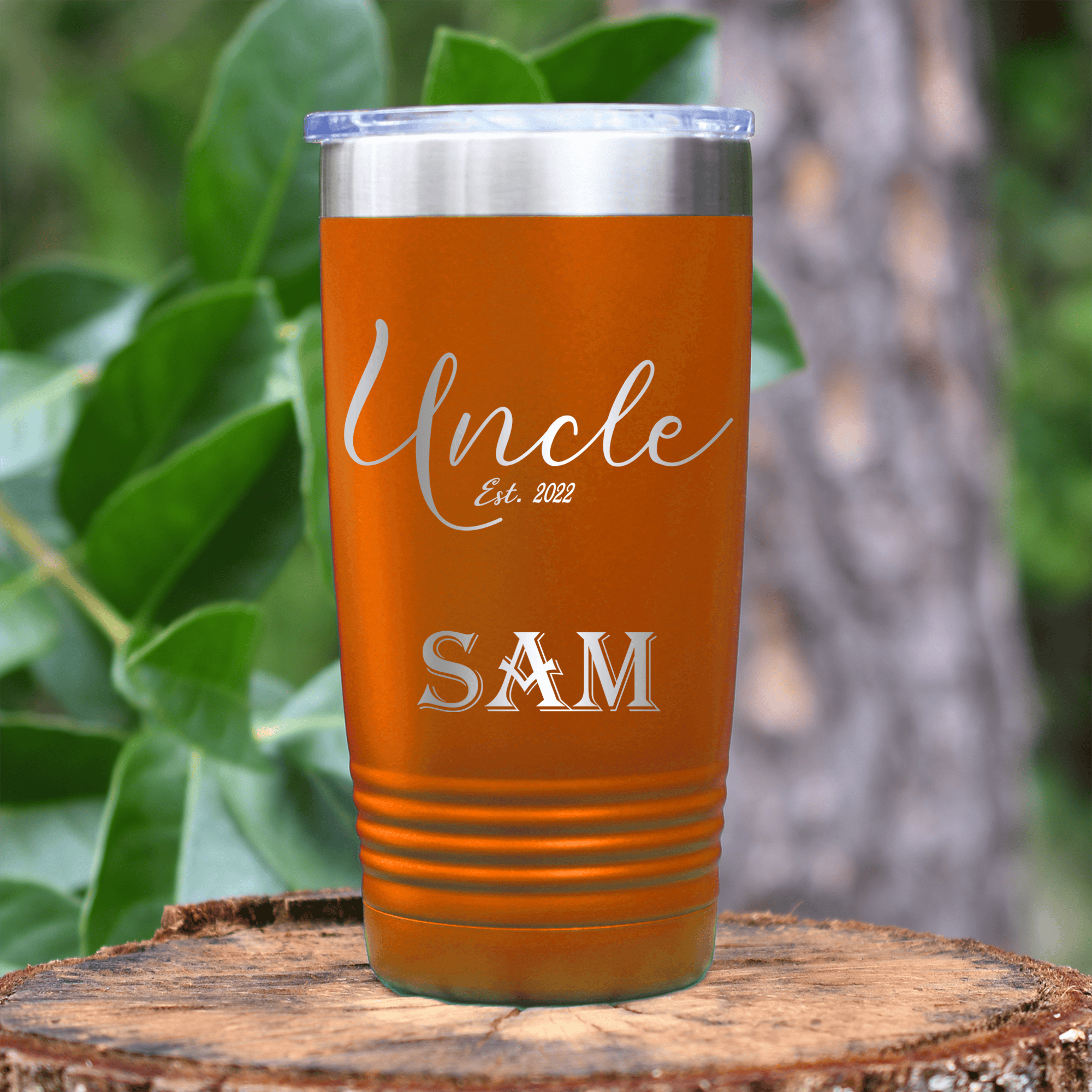 Orange Uncle Tumbler With Establish Uncle Design