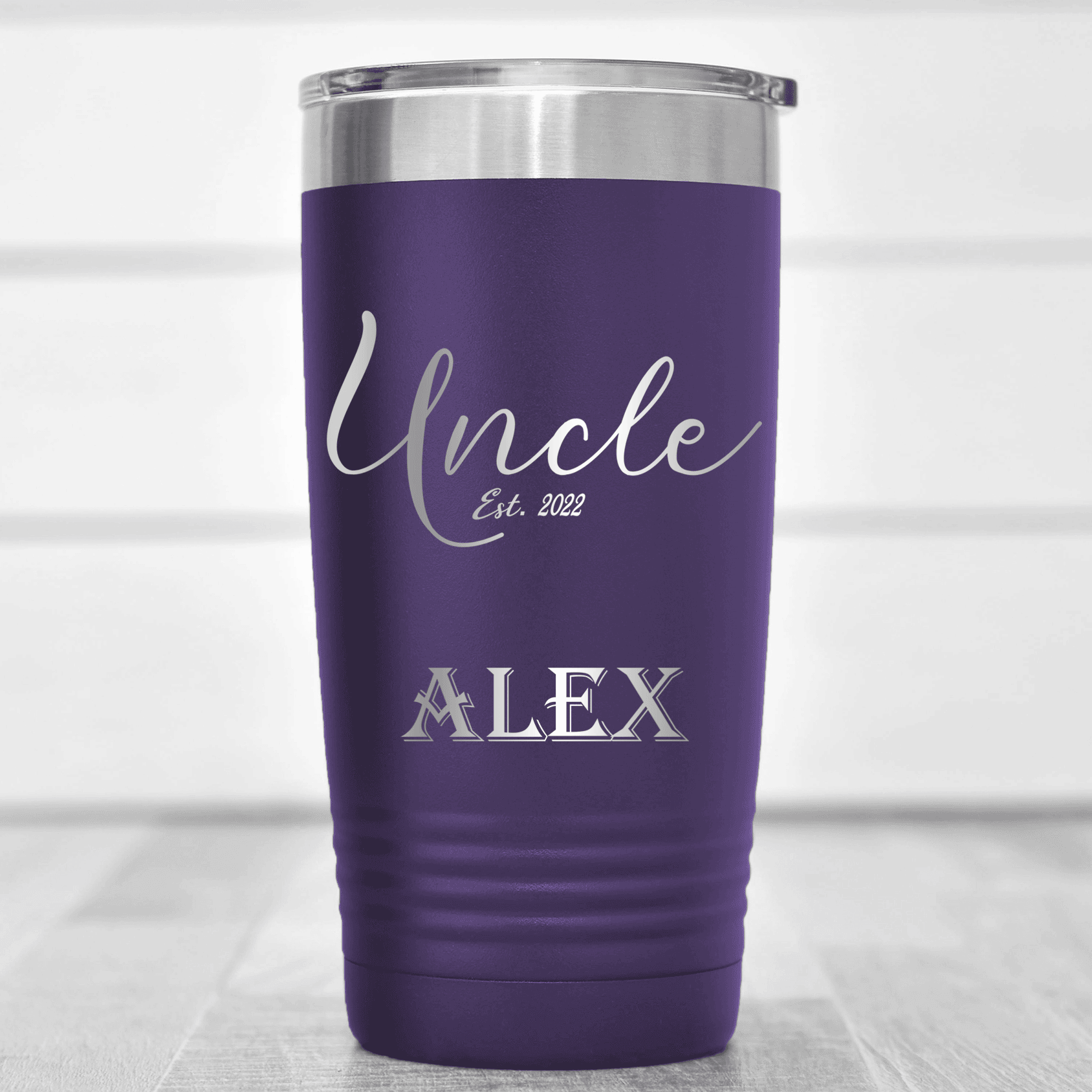 Purple Uncle Tumbler With Establish Uncle Design