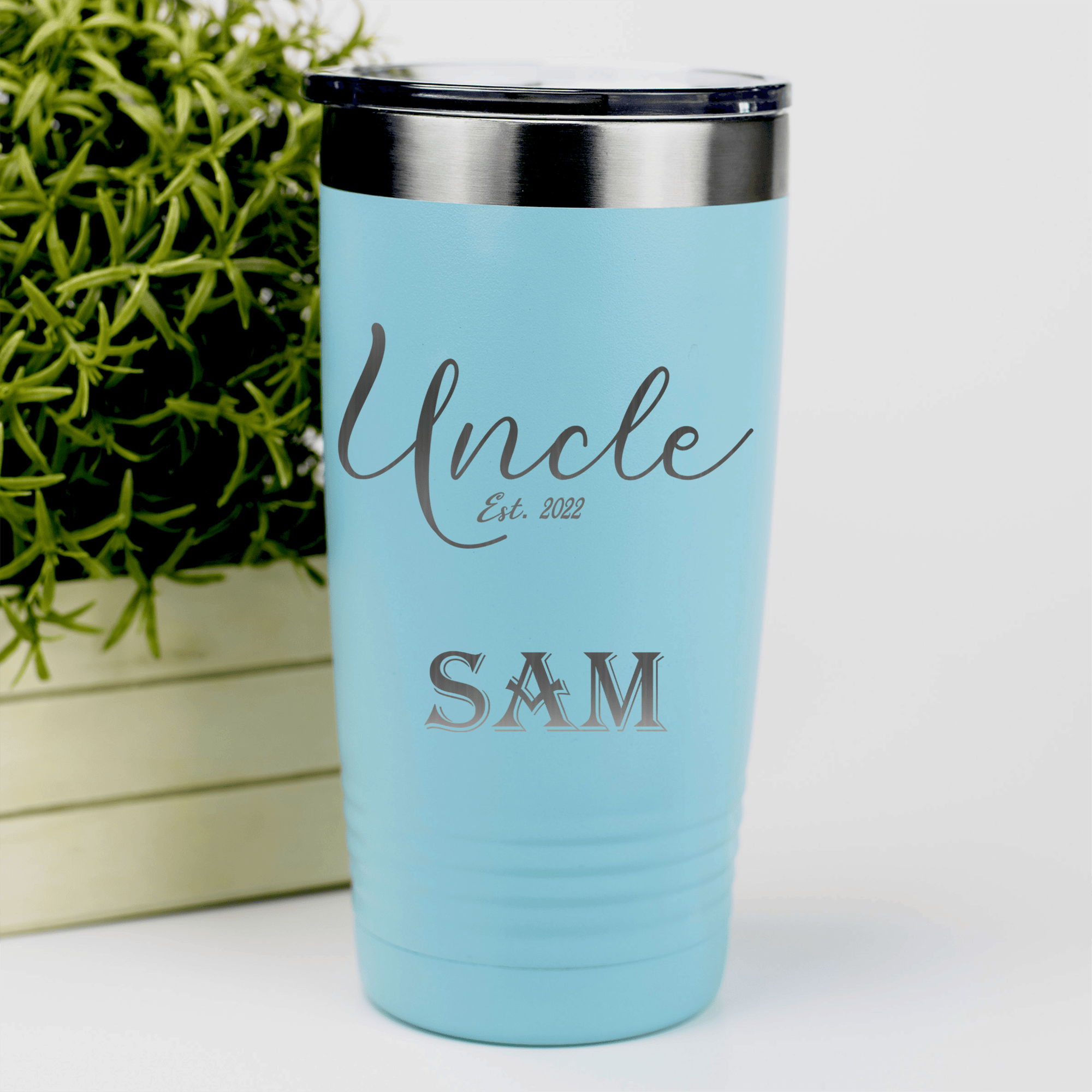 Teal Uncle Tumbler With Establish Uncle Design