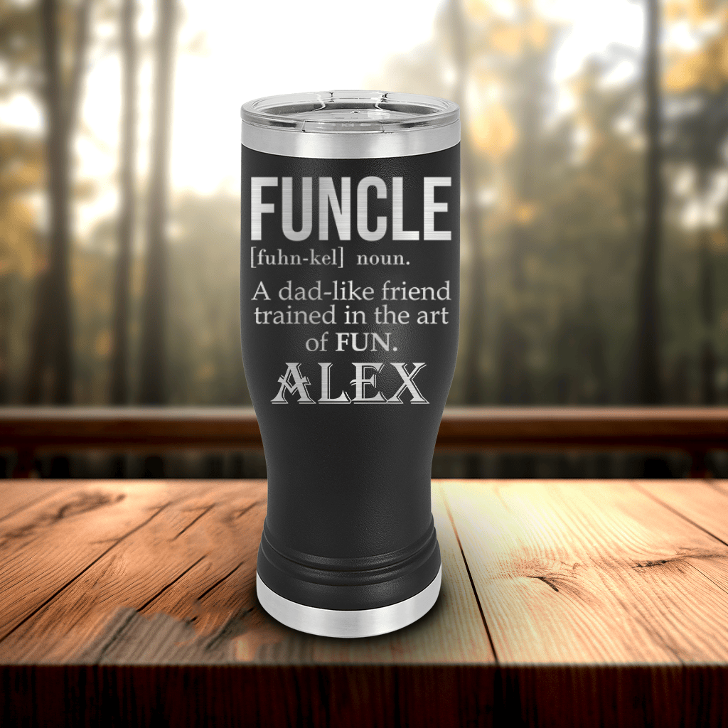 Black Uncle Travel Mug With Handle With Funcle Uncle Design