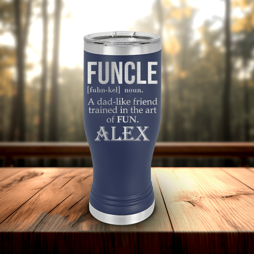 Navy Uncle Travel Mug With Handle With Funcle Uncle Design