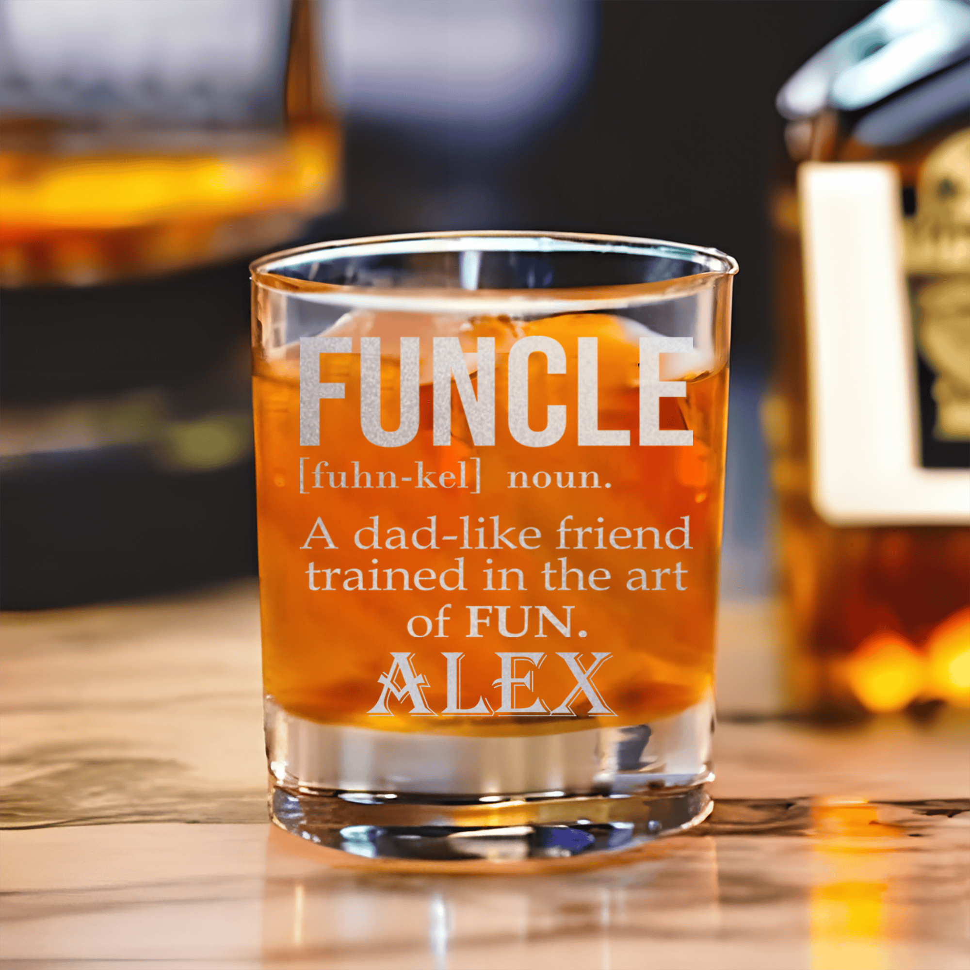 Funcle Uncle Whiskey Glass