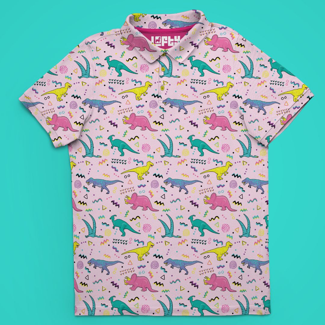 Jurassic Par | Funny Retro Dinosaur Golf Polo for Men