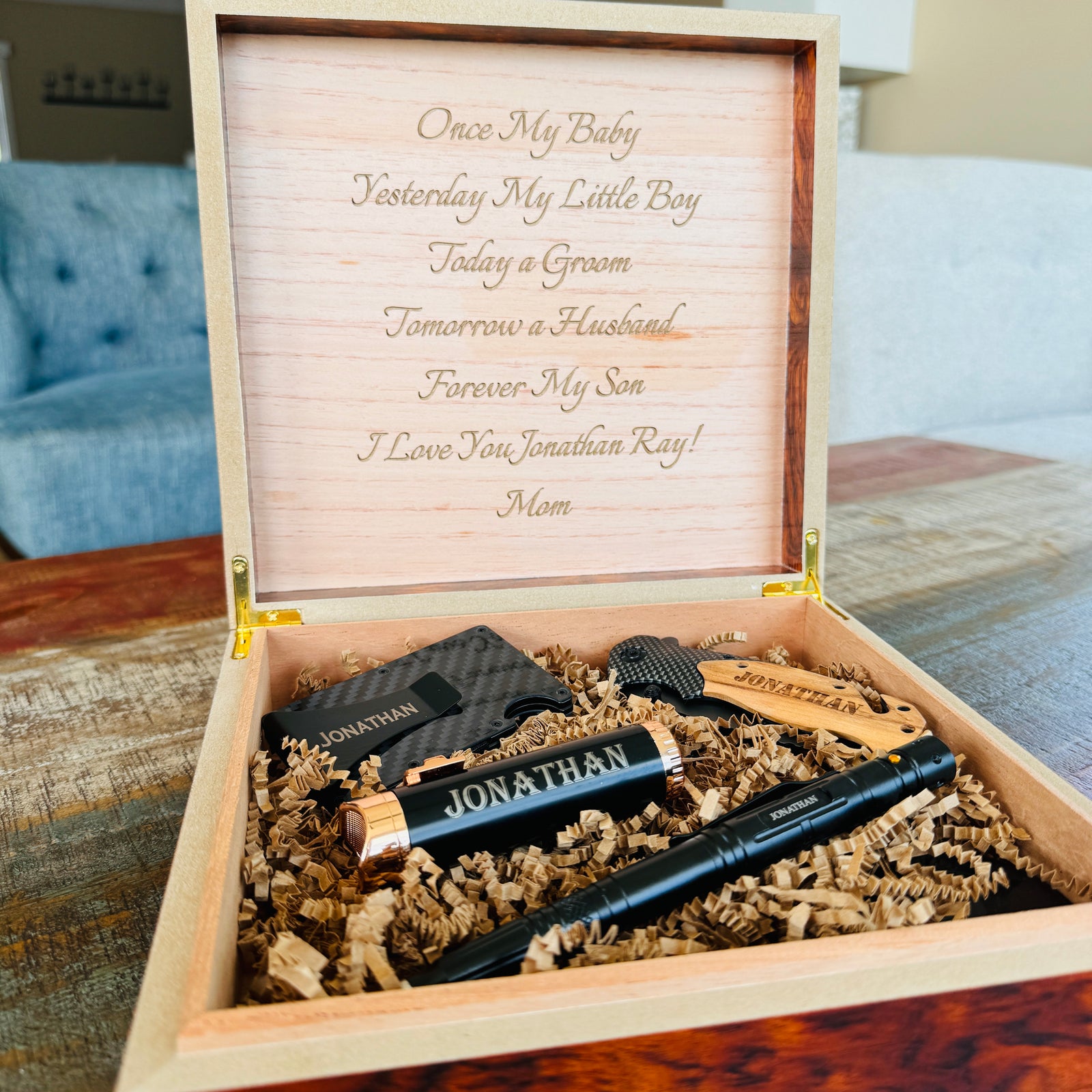 Timeless Treasures Gift Box Set with personalized engraving, perfect keepsake for storing cherished memories and gifts for special occasions