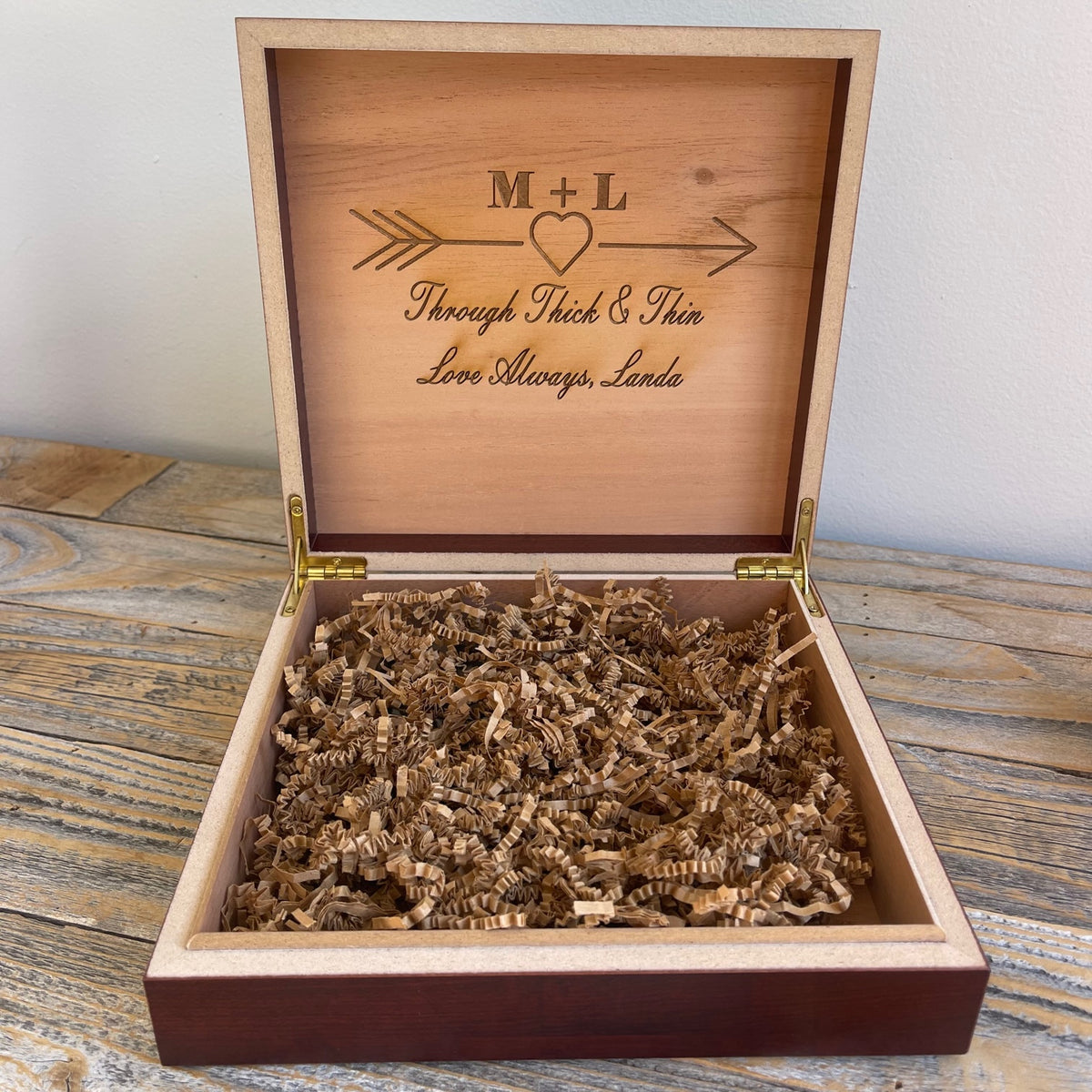 Custom Wood Keepsake Box With Secret Message - Personalized &amp; Elegant