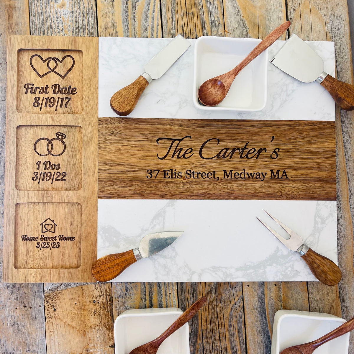 Personalized Love&#39;s Journey Charcuterie Board - Unique Anniversary &amp; Sentimental Gift Idea