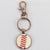 Leather Stitch Baseball Keychain