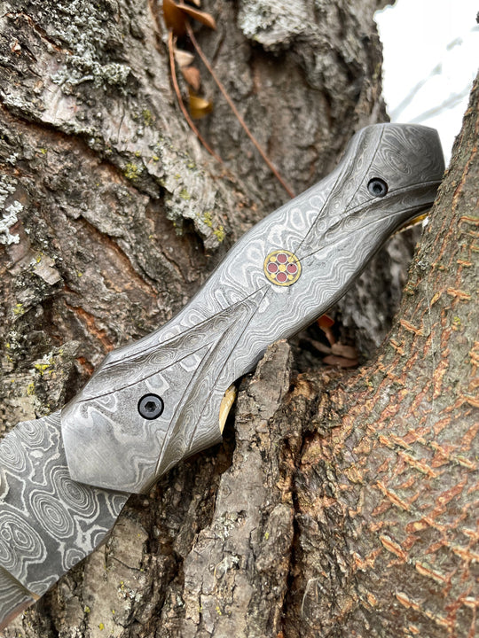 Full Damascus Steel Folding Knife