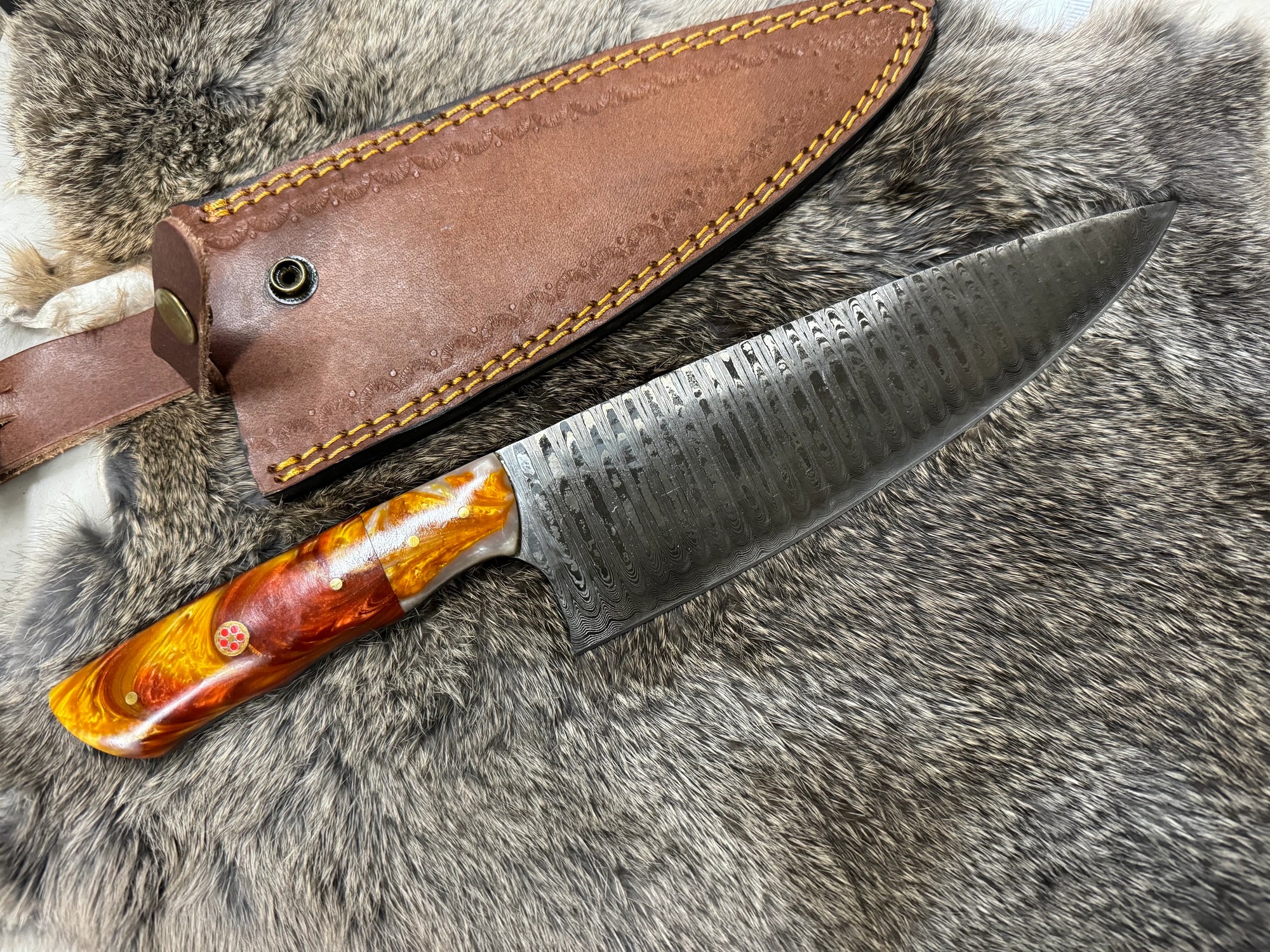 Damascus Steel Custom Chef Knife TK-043