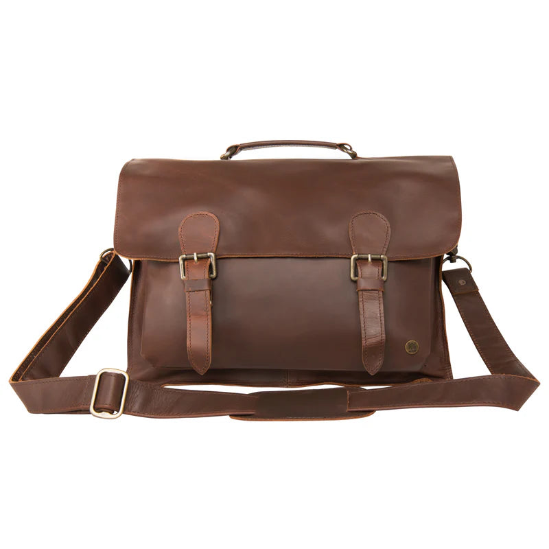 Personalized Vintage Brown Satchel