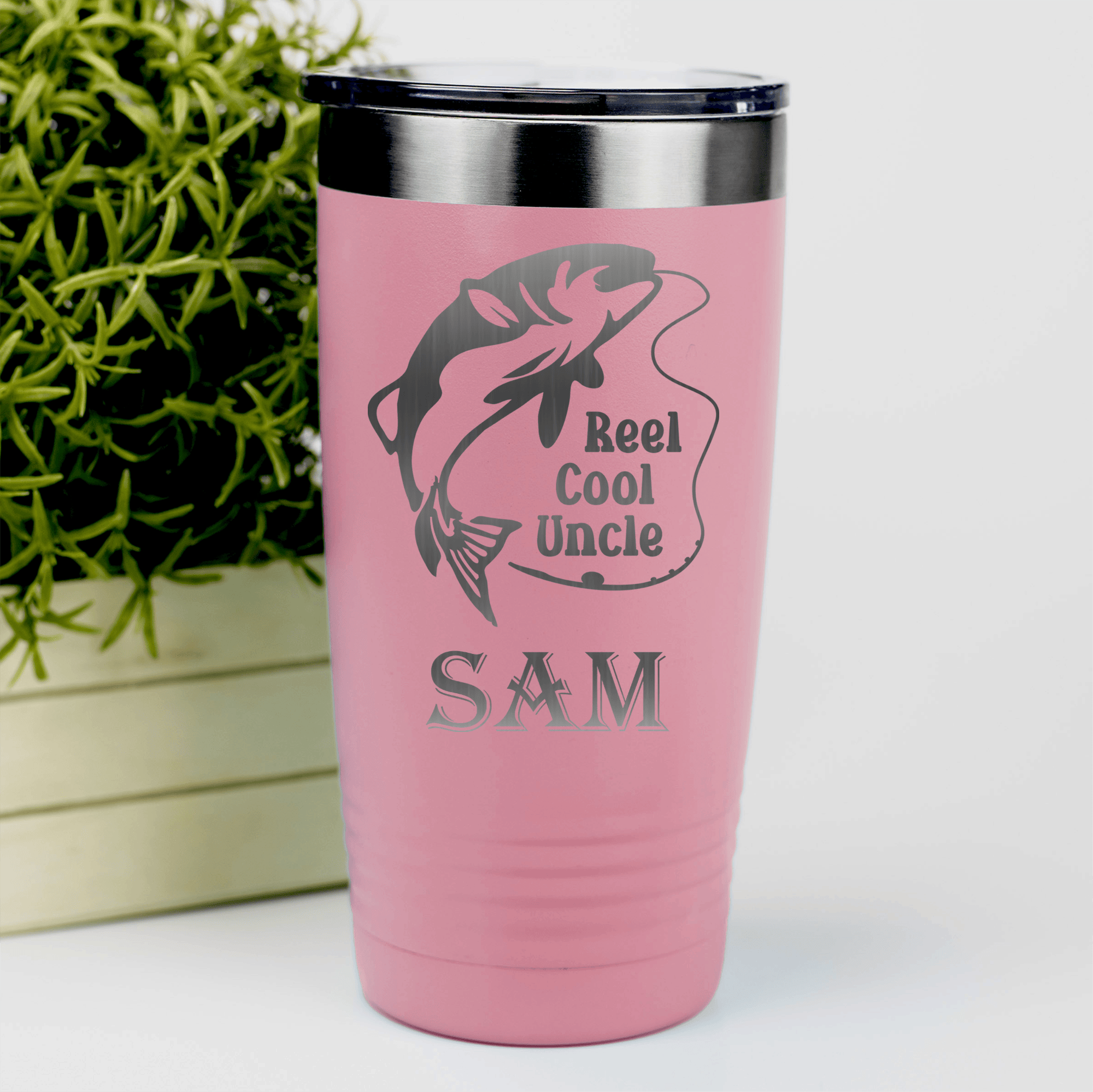 Salmon Uncle Tumbler With Reel Cool Fishing Uncle Design