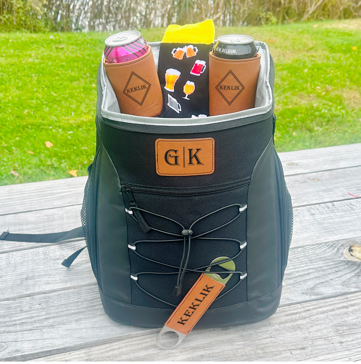 Personalized Beer Lover Gift Set - Backpack Cooler &amp; Accessories