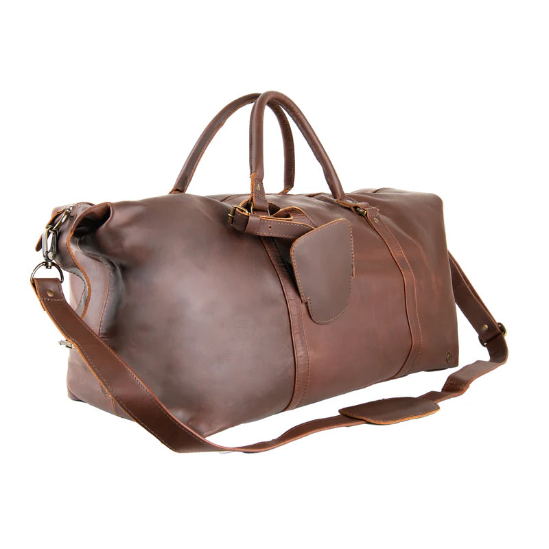 Vintage Brown Leather Duffle