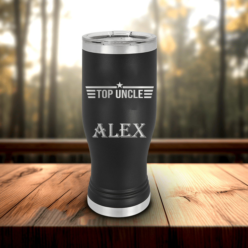 Black Uncle Travel Mug With Handle With Top Uncle Design