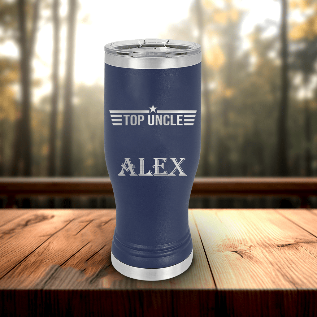 Navy Uncle Travel Mug With Handle With Top Uncle Design