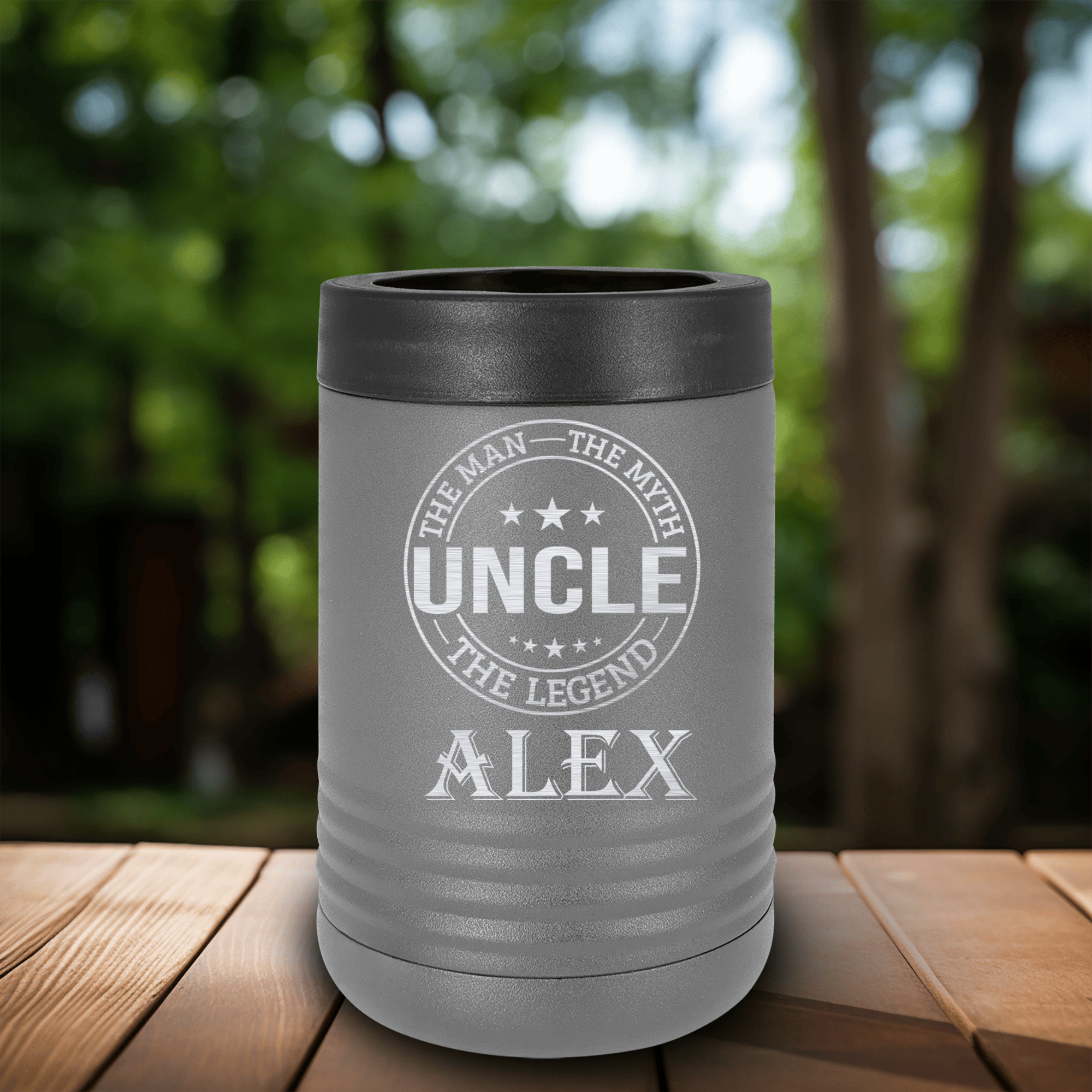 Grey Uncle Insulated Can Beverage Holder With Uncle Legend Design