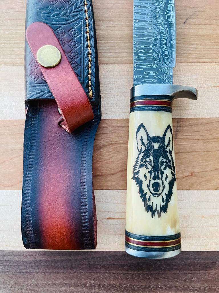 Wilderness Howl Damascus Steel Knife