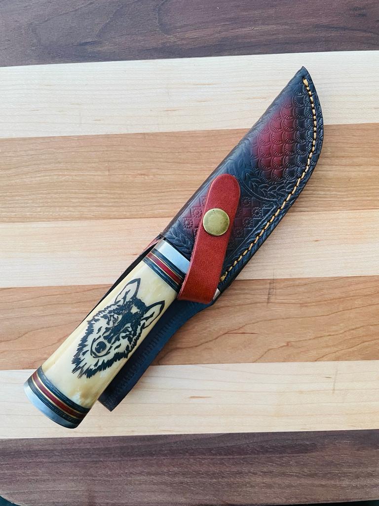 Wilderness Howl Damascus Steel Knife