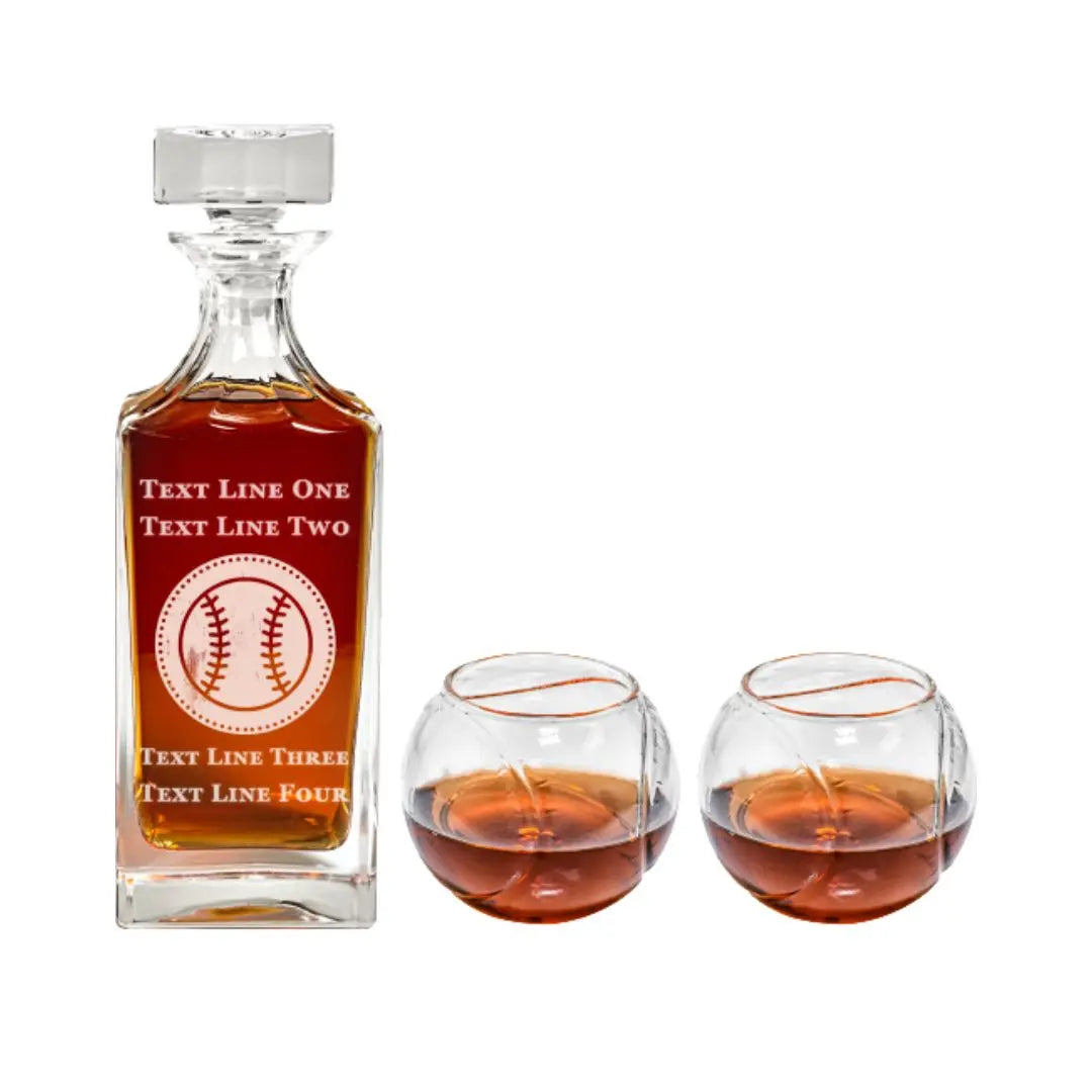 Baseball Whiskey Decanter Set