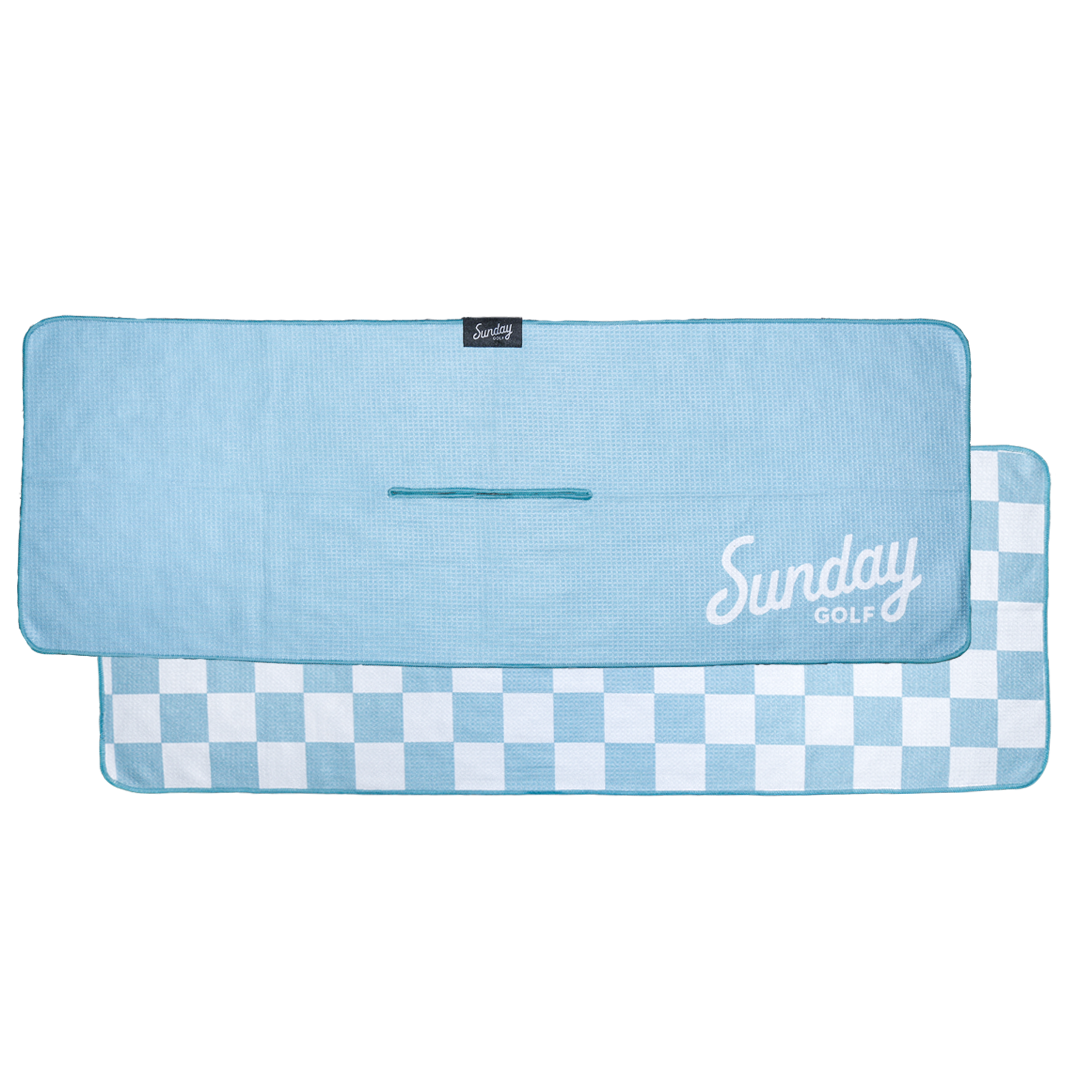 Tailgate Golf Towel | Light Blue &amp; White