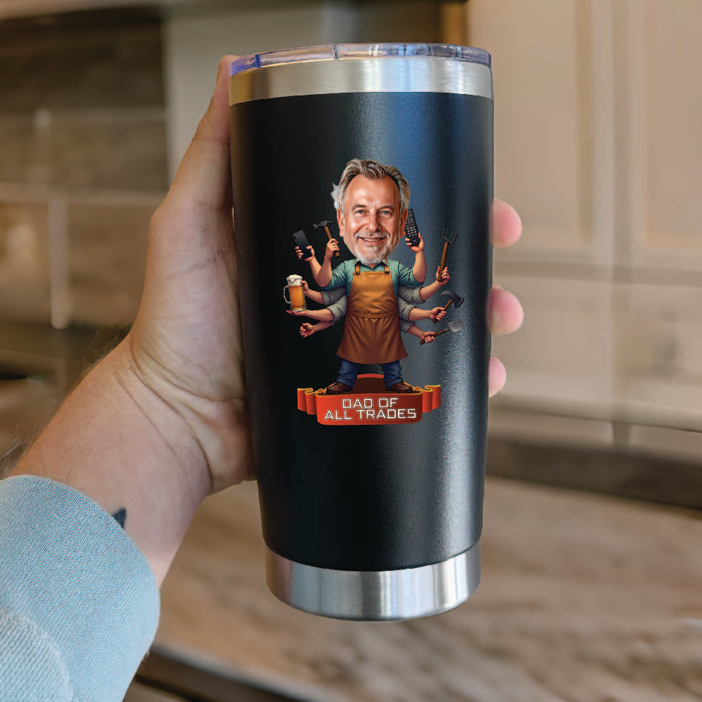 funny personalized Dad of All Trades tumbler – custom gift for handy dads