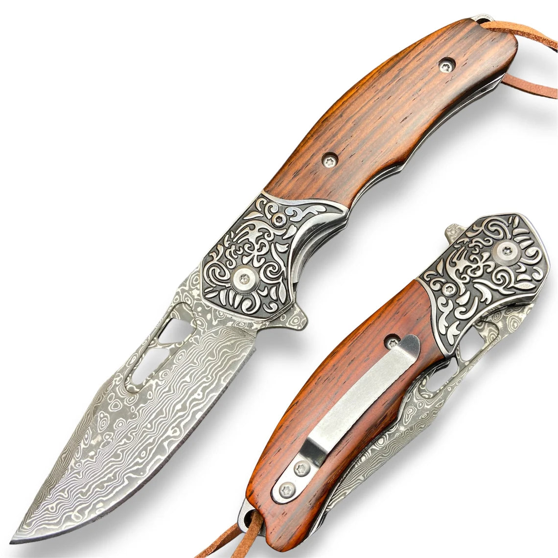 Damascus Steel Folding Knife