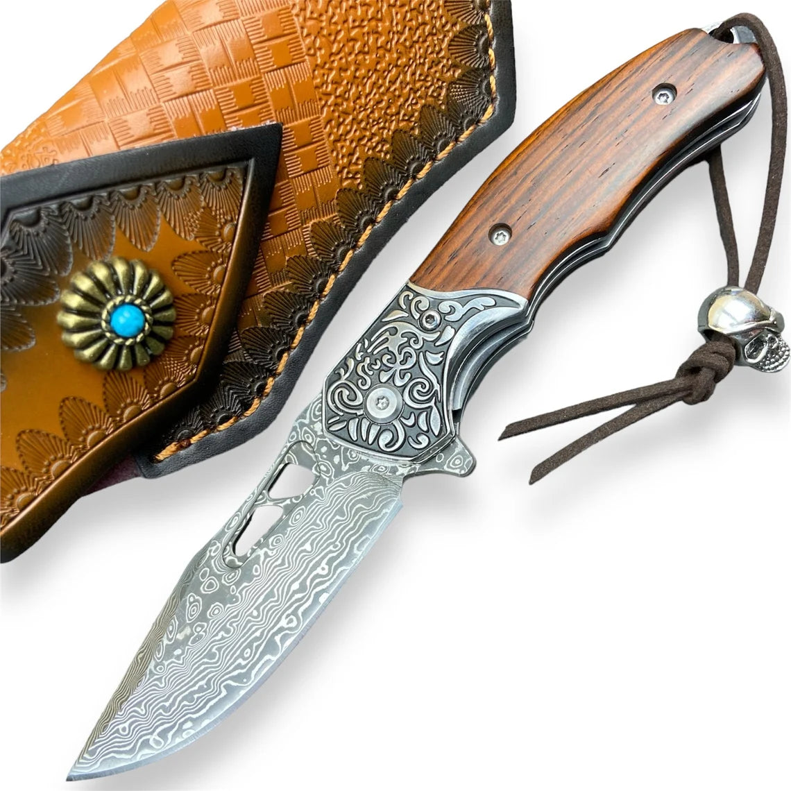 Damascus Steel Folding Knife